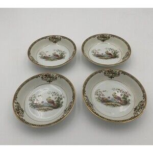 4 Noritake Chelsea 5.25” Berry Bowls Pheasant Birds Rare 71432 HTF Antique China